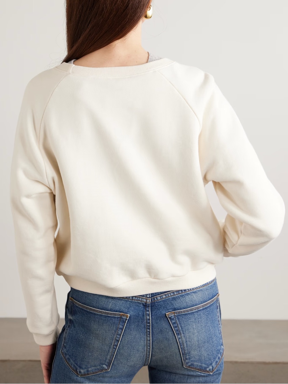 JAMIE HALLER The Daily cotton-terry sweatshirt in Ecru - size S - Picture 3 of 4